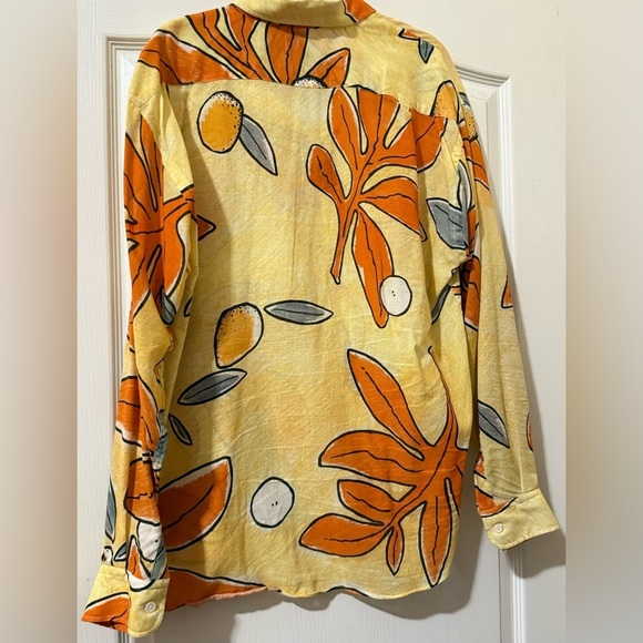 AUTHENTHIC Jacquemus Le Gadjo Yellow and Orange Floral Button Up Linen Size 48 - Picture 2 of 3